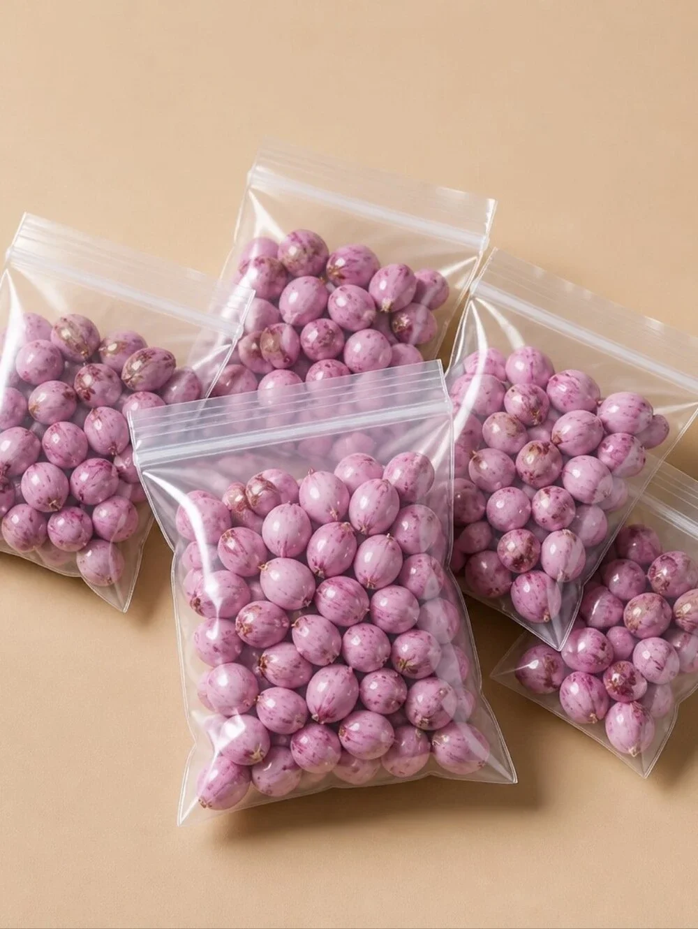 Job's Tears (Coix Lacryma-jobi) Dyed Purple Or Stained. 51 Per Bag.